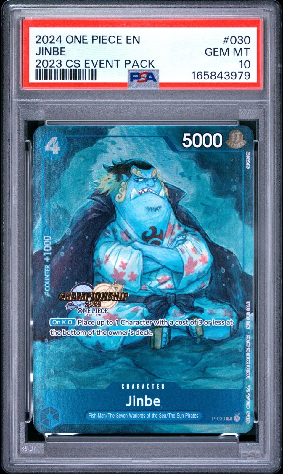 2024 ONE PIECE CHAMPIONSHIP 2023 EVENT PACK #030 JINBE PSA 10
