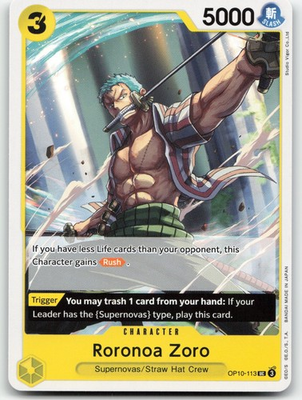 #ad #ad One Piece Roronoa Zoro 113 OP10 113 NM $5.65