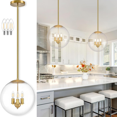 14'' Globe Pendant Light Contemporary Globe Pendant Lights Kitchen Island 3 Light