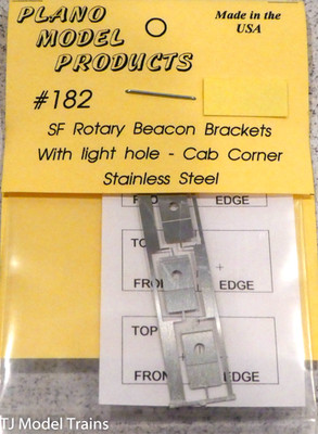 Plano HO #182 Rotary Beacon Light Bracket - Cab Corner - package of 3