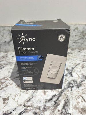 GE CYNC Smart Dimmer Light Switch, Wire-Free, Bluetooth and Wi-Fi Light Switch