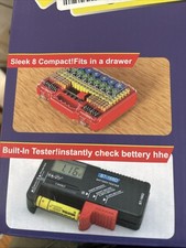 Battery Organizer Storage Case Box with Tester Fits Holder Case 