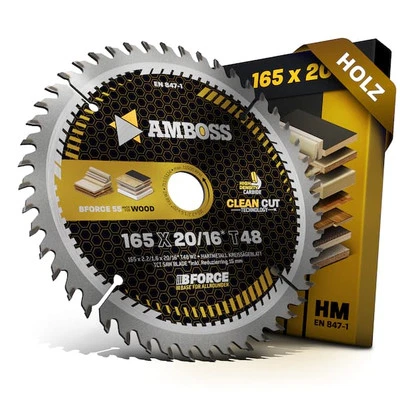 AMBOSS WERKZEUGE HM Kreissägeblatt 165x20 16 Z48 Wechselzahn für Holz - Super Feinschnitt. AMBOSS
