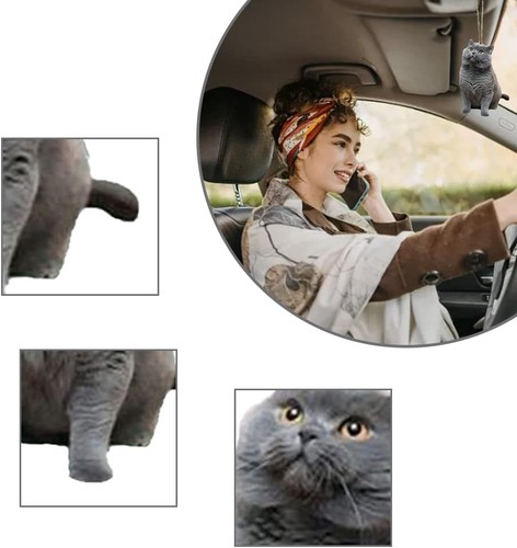 Swing Car Ornament - Accessories British Shorthair Blue Cat Funny and... - Picture 4 of 7