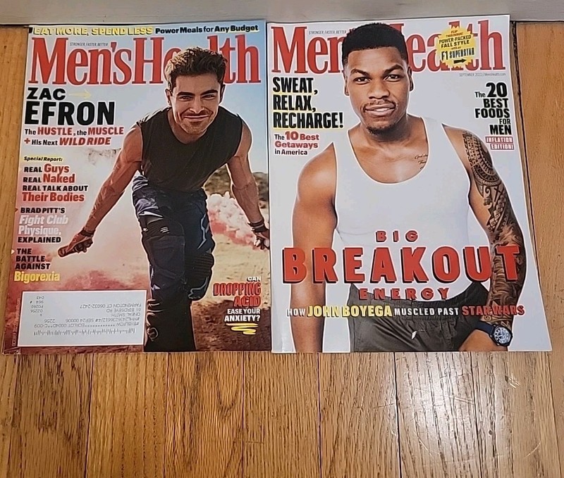 Men's Health Magazine Lot Of 2. September 2022 John Boyega Oct 2022 Zac Efron 