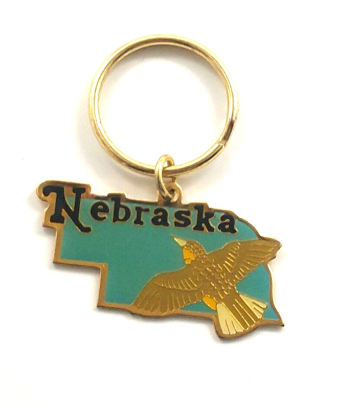 Vintage Nebraska State Bird Meadowlark Keychain Keyring