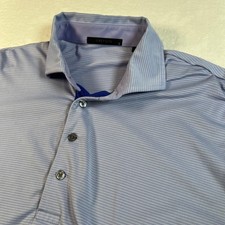 Greyson Polo Shirt Mens Large Purple Stripe Golf Performance Touchdown club