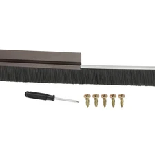 Door Brush Sweeps 0.79" x 47.24", Door Sweep for Bottom of Door, Brown/Black