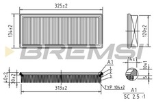 BREMSI Luftfilter für Fiat Punto 188_ 1.2 16V 80 Lancia Y 840A