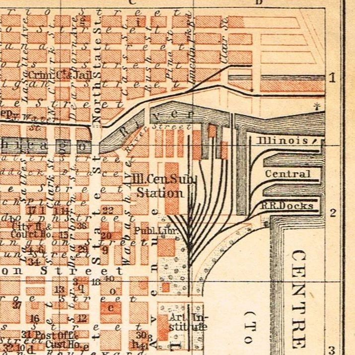 CHICAGO  Lake Park Antique map  1904 Original  Map City Plan  U.S.A - Image 4 of 4