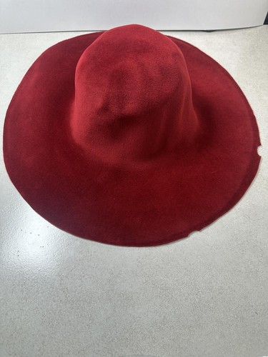 Red Rabbit Fur Felt Peachbloom Capeline Hat Body Millinery Blank 16.5”