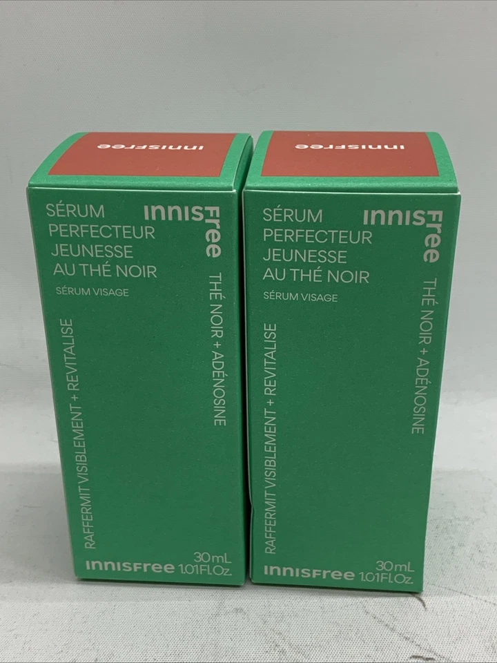 Suero facial potenciador juvenil Innisfree Black Tea 30 ml/1,01 fl. oz - Lote de 2 Foto 3 de 4