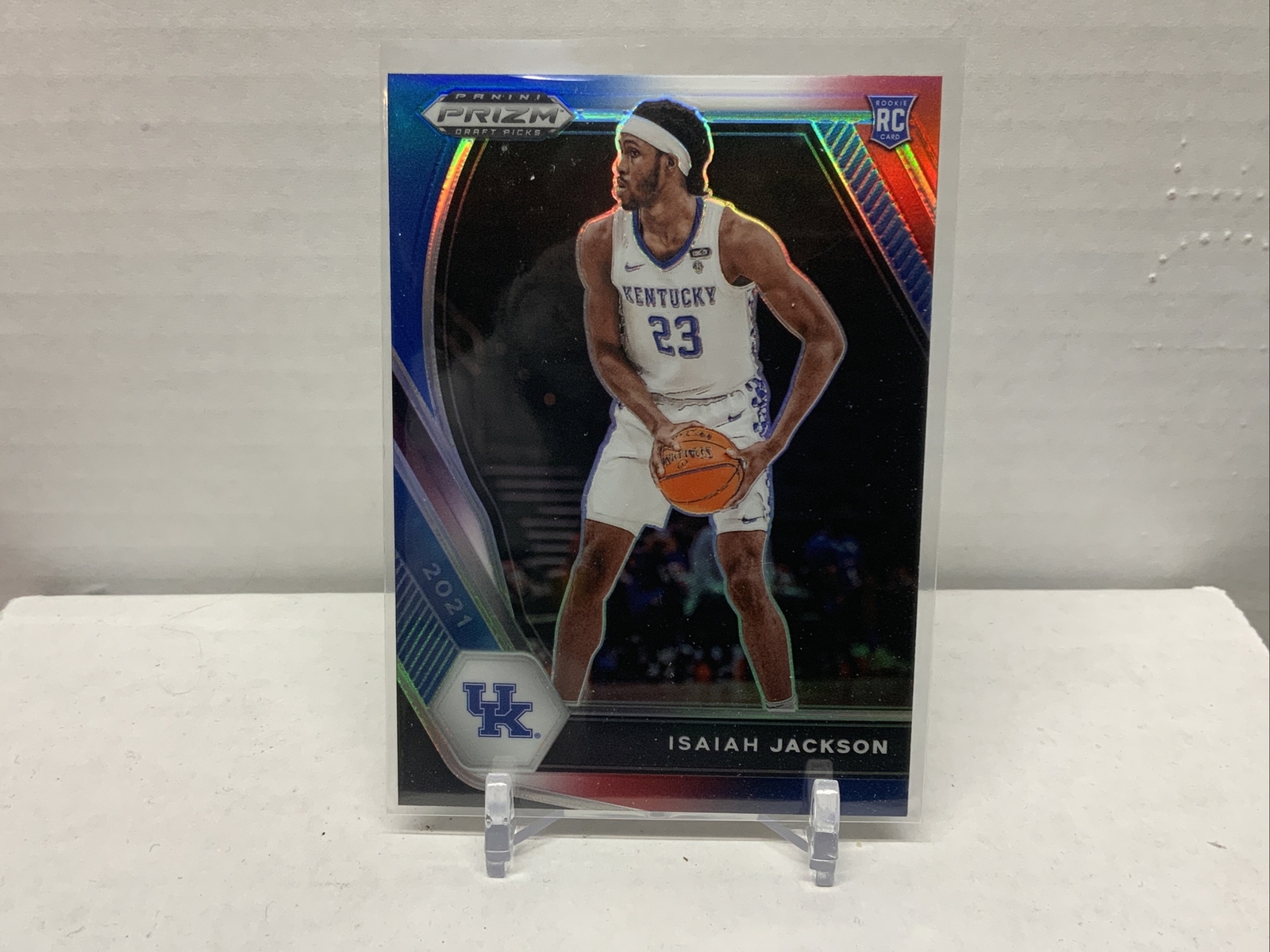 2021 Panini Prizm Draft Picks ISAIAH JACKSON Red White & Blue Prizm Rookie #16