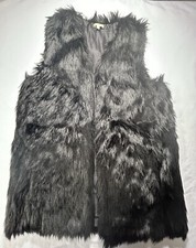 Gianni Bini Faux Fur Black vest women’s medium Winter Snow Cowgirl
