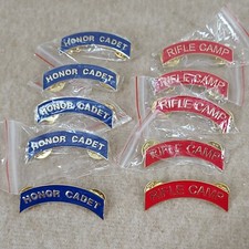 JROTC ROTC Enameled Arc Pin Special Team Insignia RIFLE CAMP HONOR CADET Lot 10