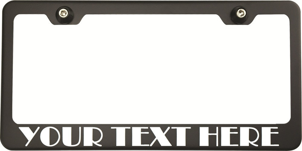 Custom Laser Engraved Black Audi License Plate Frame in Broadway Font-image