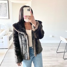 Cote Femme Soft Dark Brown Fur Coat Women's Size 8