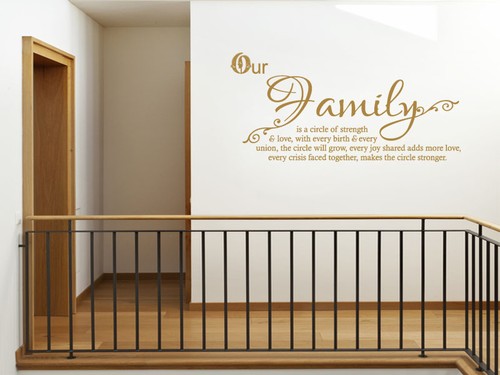 Our Family Wall Sticker, Quote Art Sticker, Vinyl Transfer, Decal - 第 1/4 張圖片