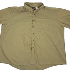 Red Kap Work Shirt Men's 5XL Beige Short Sleeve Easy Care Khaki Casual