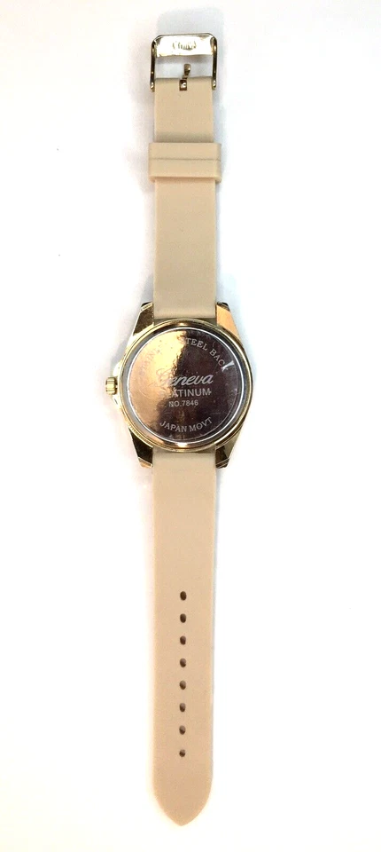 Reloj Geneva Platinum 7846 para mujer cronógrafo dorado tostado NECESITA BATERÍA Foto 4 de 4