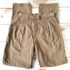 Vintage 80s 90s Y2K Rockies Jeanswear Brown Herringbone Bareback Denim Pants