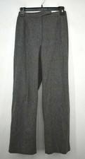 Evan Picone Womens Gray Flat Front Straight Leg Wool Blend Dress Slack Pants 6