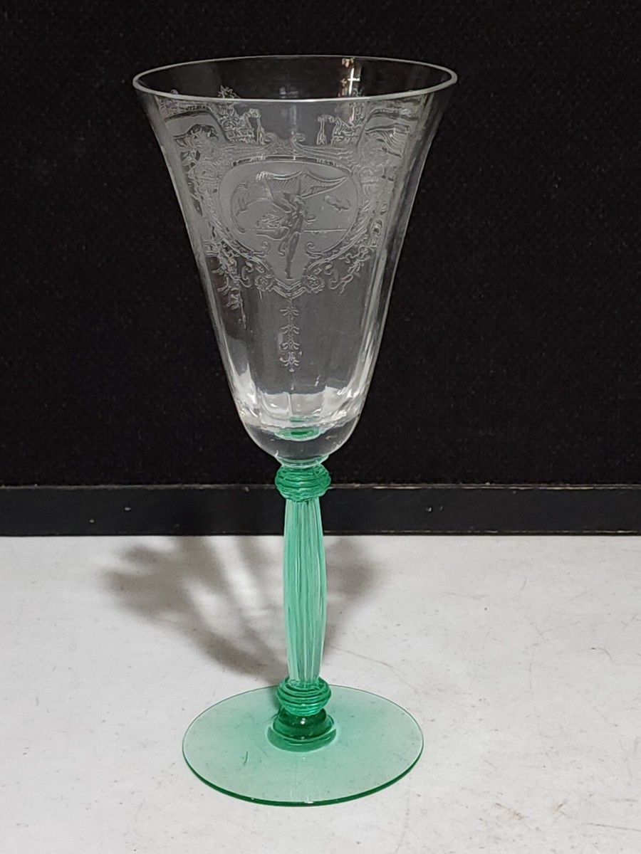 フランス1890s'ヴィクトリアイパーン グリーンオパールセント ヴァセリンSP 1-Tiffin-Franciscan Psyche Green Stem “Dancing Nymph” URANIUM
