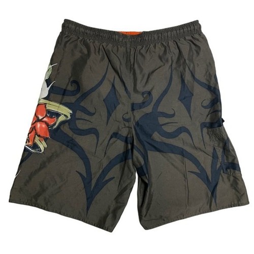 Bathing Suit Khaki Tribal Cobra Snake Pattern Swim Trunks Pool Beach Water Short - Picture 2 of 10