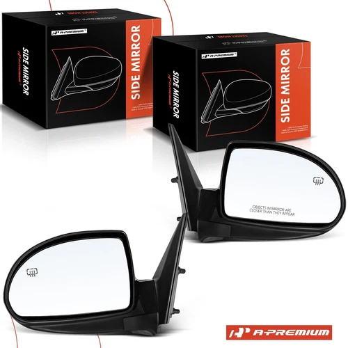 2Pcs Front LH&RH Black Power Mirror w/Heated for Hyundai Elantra 2007-2010 Sedan