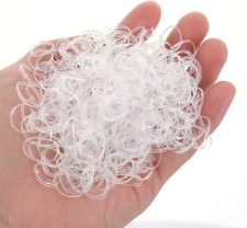 1000 Mini Clear Hair Elastics Rubber Bands Braids Braiding Plaits Small Bands UK