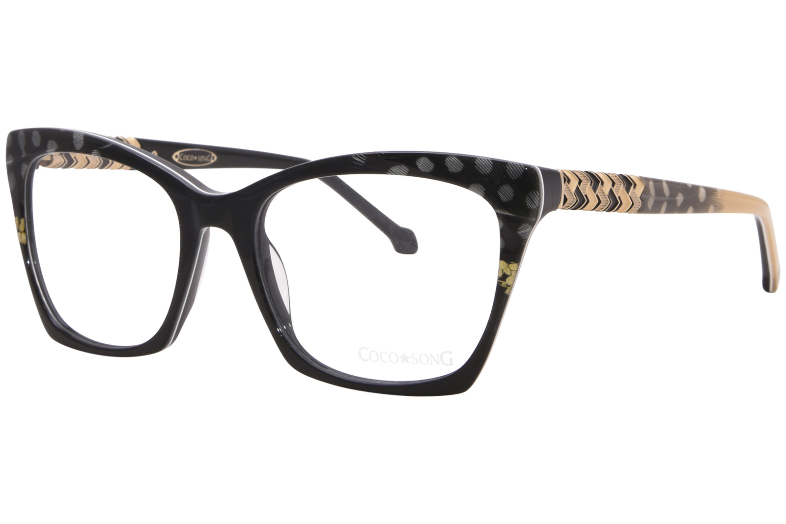 Женские очки Coco Song Bamboo Heart CV297-C1 в черноймногослойной оправе 55 мм 66690₽