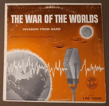Orson Wells War of the Worlds Invasion From Mars 33rpm VINYL LP RECORD