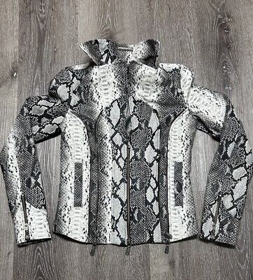 Affliction Jacket Faux Leather Snakeskin Zip Polyester Lined Women’s Size  XS