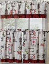 3 Piece Kitchen Curtain Set 1 Swag And Two Tiers