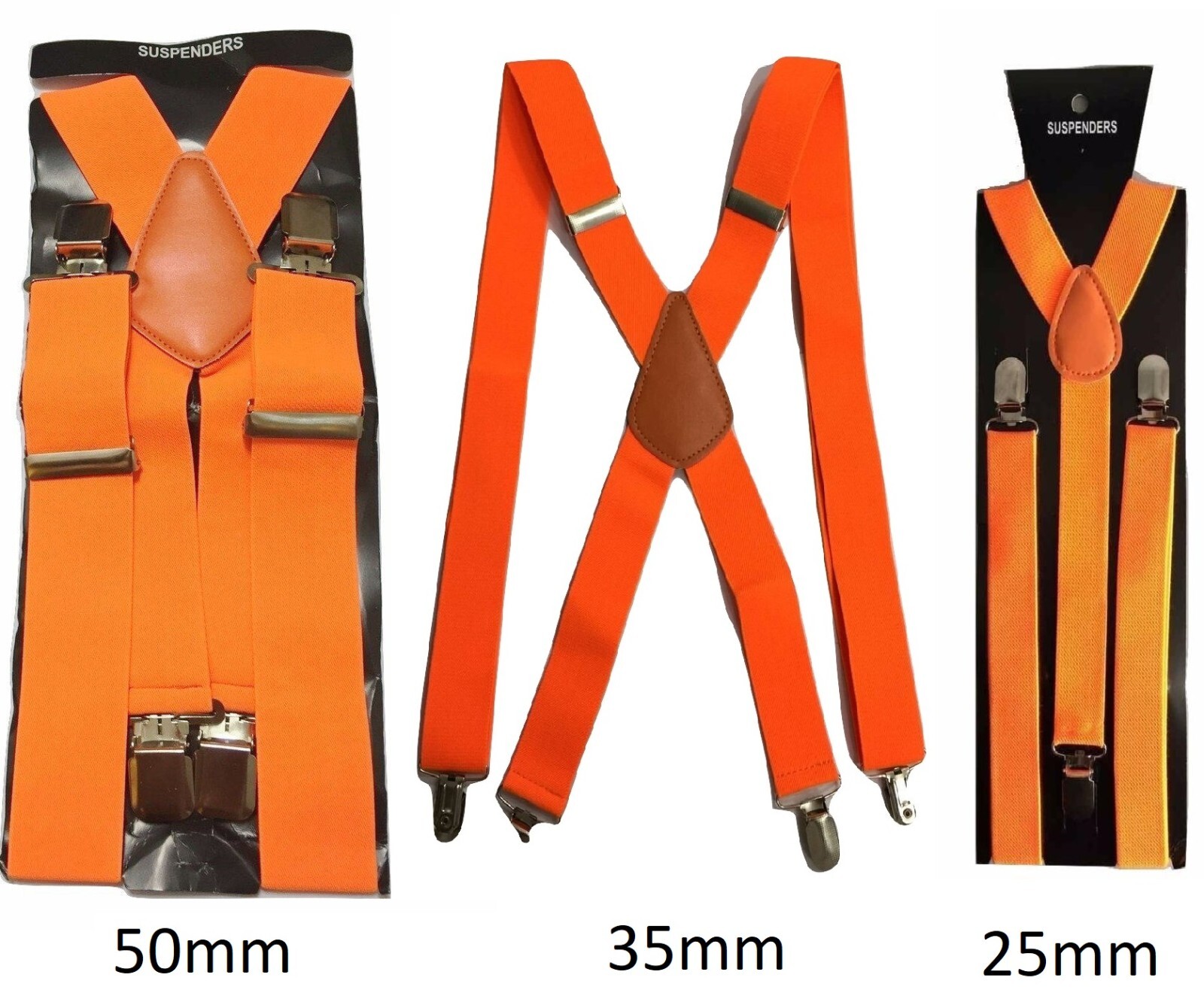 Men's XXL Wide Heavy Duty X-Shape Elastic Suspenders - 50mm Braces With Trouser Clips, UK Made 9 thumbnail image