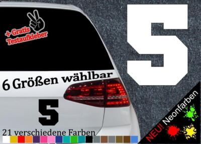 Trikot Zahlenaufkleber 5 fünf -6 Größen- Haus Sticker Startnummer Briefkasten no