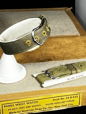 Vintage NOS 1945 WW2 Watch Band 16mm 5/8" 1 piece US Military steel buckle B1G