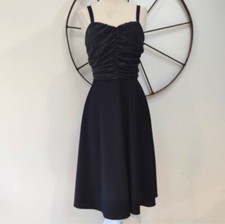 Vintage KATI of Finland rainbow sparkle and black a-line tea length dress 40/14