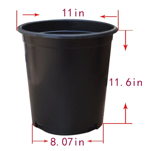 1-15Gallon Premium Black Plastic Nursery Plant Container Garden Planter Pots