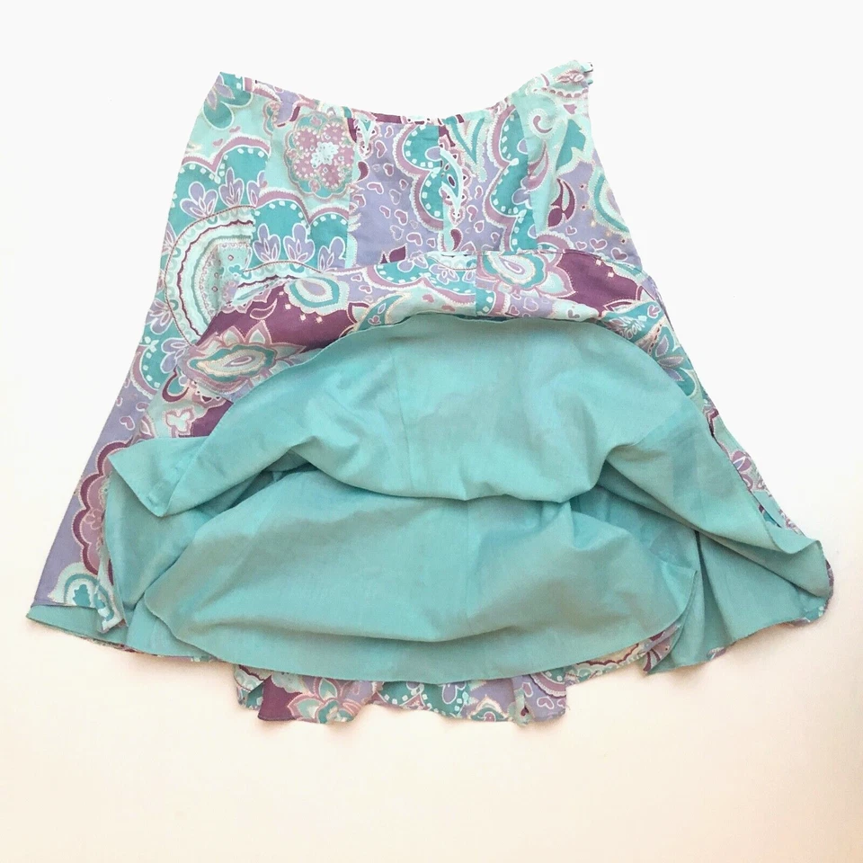 Falda midi ligera 100 % algodón acampanada tiro bajo cachemira de principios de la década de 2000 Y2K M L 8 Foto 4 de 4