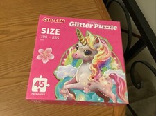 Unicorn Glitter Floor Puzzle, 45 Pieces.
