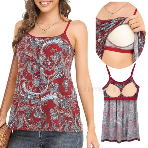 Women Plus Size Tank Tops Loose Casual Summer Top Pleated Flowy Adjustable Strap - Picture 26 of 55