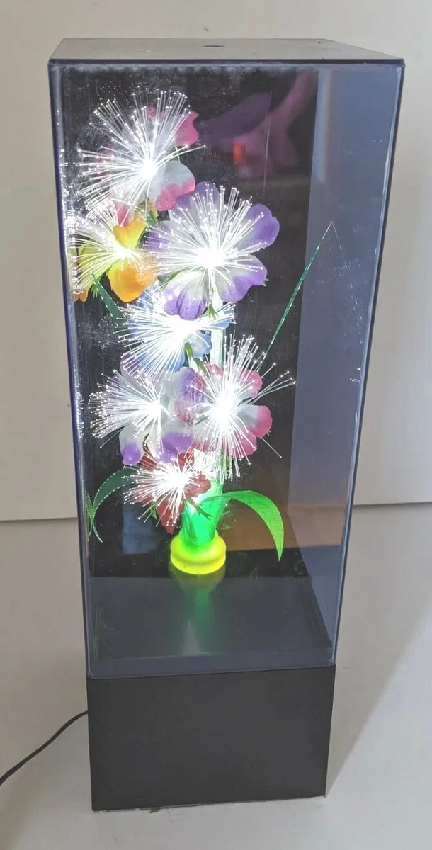 Vintage Fiber Optic Flower Lamp Light Lamp Works Deck the Halls Wind up