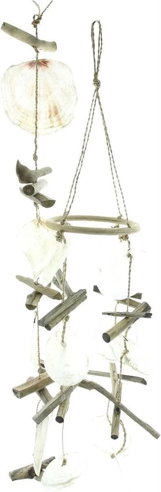 Windspiel "Capiz" 2er Set, Klangspiel, Muscheln, Treibholz, Mobile - Bild 3 von 4