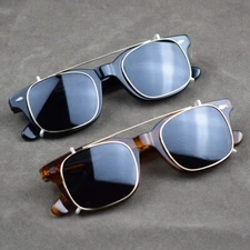 BETSION Polarized Clip On Sunglasses For Men Women Glasses Acetate Retro Frames