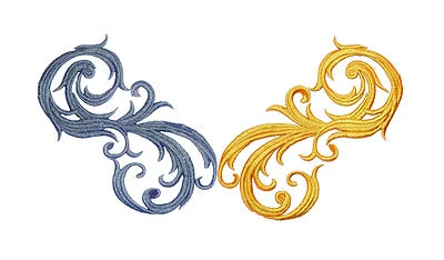 Apliques bordados con remolinos/flores/góticos/art nouveau/deco/motivo floral SW10