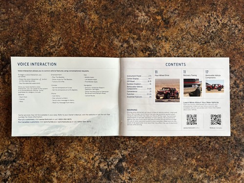 2023 Ford Bronco RAPTOR Supplemental Owners Manual w/ Case & Supplements - #A-B - Picture 4 of 23