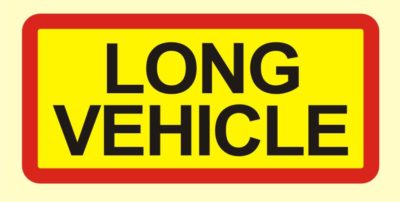 Long Vehicle Warning Truck LKW SUV Aufkleber 100 x 47 mm selbstklebend Nr. 7810C