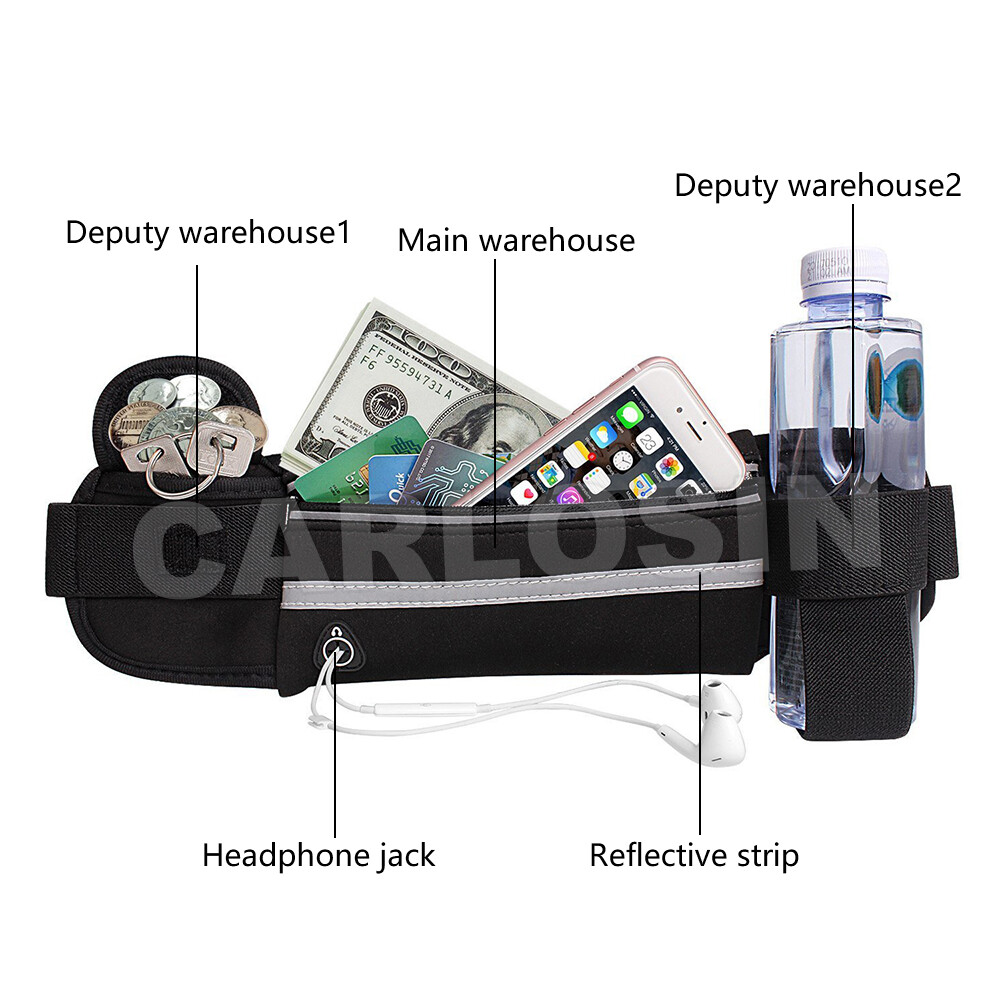 Waterproof Running Bum Bag Fanny Pack Waist Belt Money Wallet Zip Pouch