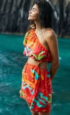 Anthropologie Farm Rio Ipanima Mini Dress Size Small Linen Tropical Vacation